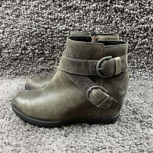 Sorel Boots Womens 7.5 Joan of Artic Wedge II Ankle Bootie Gray Wedge NL3360-052